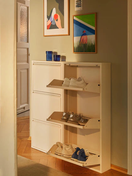 Pack de 2 - 1 pagado = 2 recibidos Mueble zapatero mural plegable Caruso - Blanco