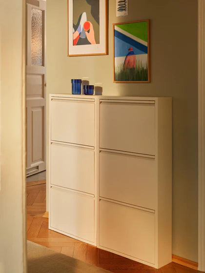 Pack de 2 - 1 pagado = 2 recibidos Mueble zapatero mural plegable Caruso - Blanco