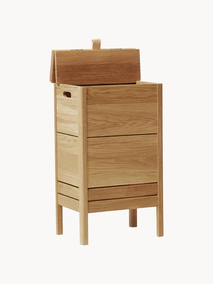 Pack de 2 - 1 pagado = 2 recibidos Cesto de ropa de madera de roble, línea A