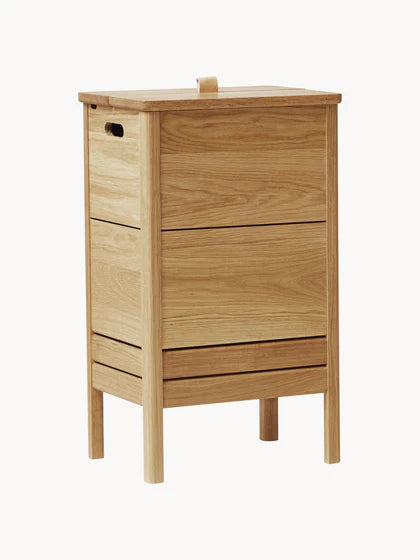 Pack de 2 - 1 pagado = 2 recibidos Cesto de ropa de madera de roble, línea A