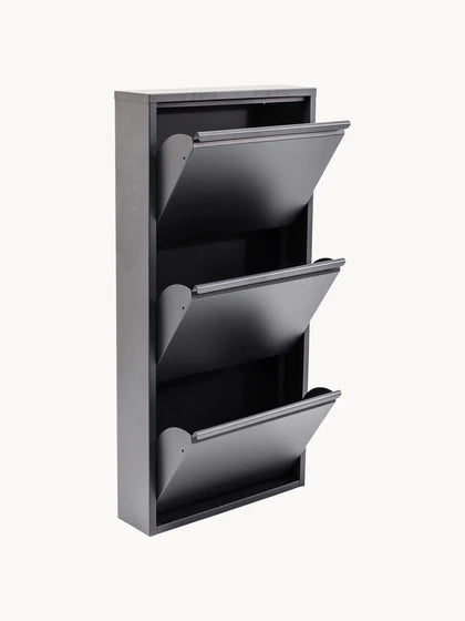 Pack de 2 - 1 pagado = 2 recibidos Mueble zapatero mural plegable Caruso - Gris oscuro